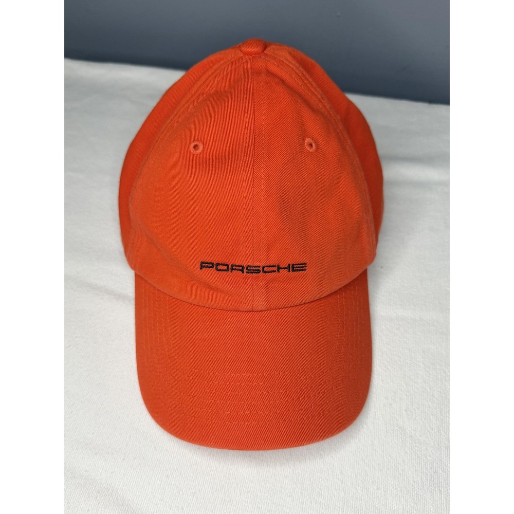 2026 Porsche Hat Fanwear Logo Baseball Cap One Size Adjustable Orange Strapback